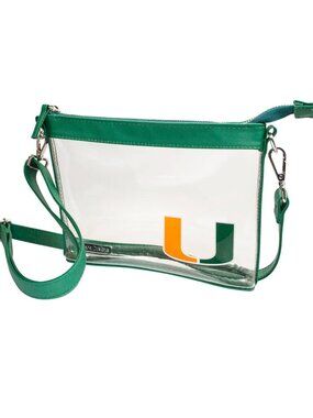 University Miami Hurricanes Capri Designs Clear Stadium Approved Crossbody Bag